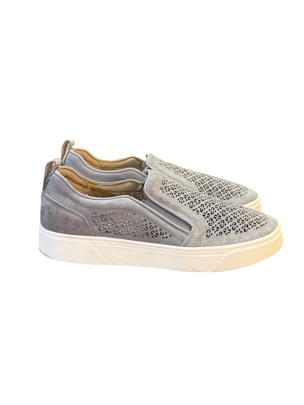 Vionic Kimmie Slip-On Sneakers Slate Grey Perforated Suede Women’s Size 9